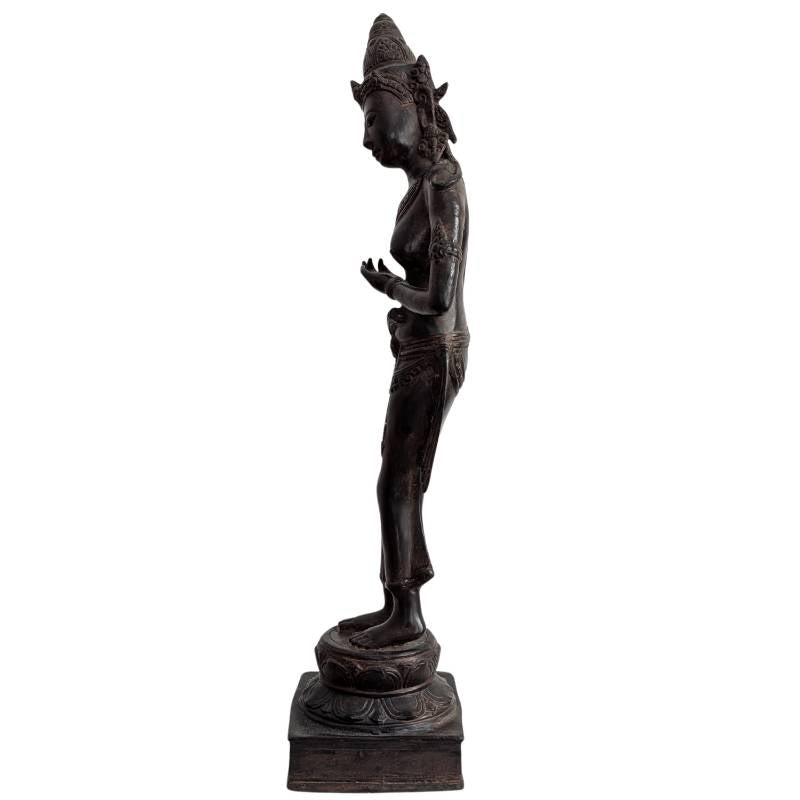 Tara-Statue aus Bronze nach Khmer-Tradition, 20. Jahrhundert