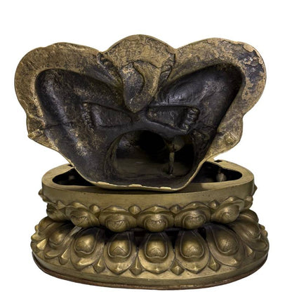 authentisches Tempel‑Buddha‑Bild aus der Himalaya‑Region aus Bronze