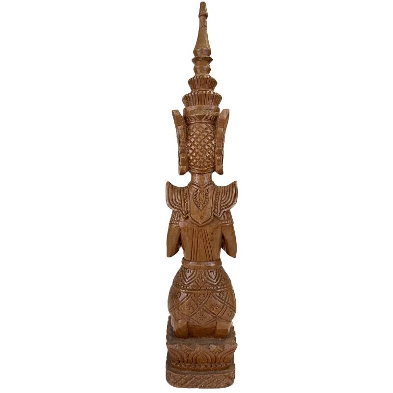 Tempelwächter-Set aus Thailand, Holz mit Resten der Originaloberfläche
