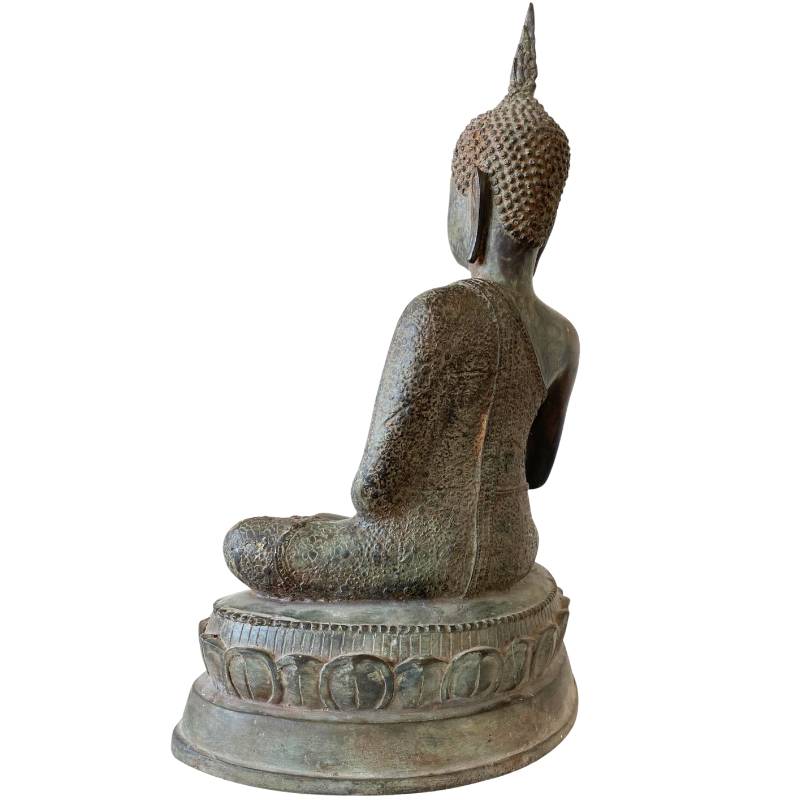 Thailändische Buddha-Statue aus Bronze mit antikem Aussehen
