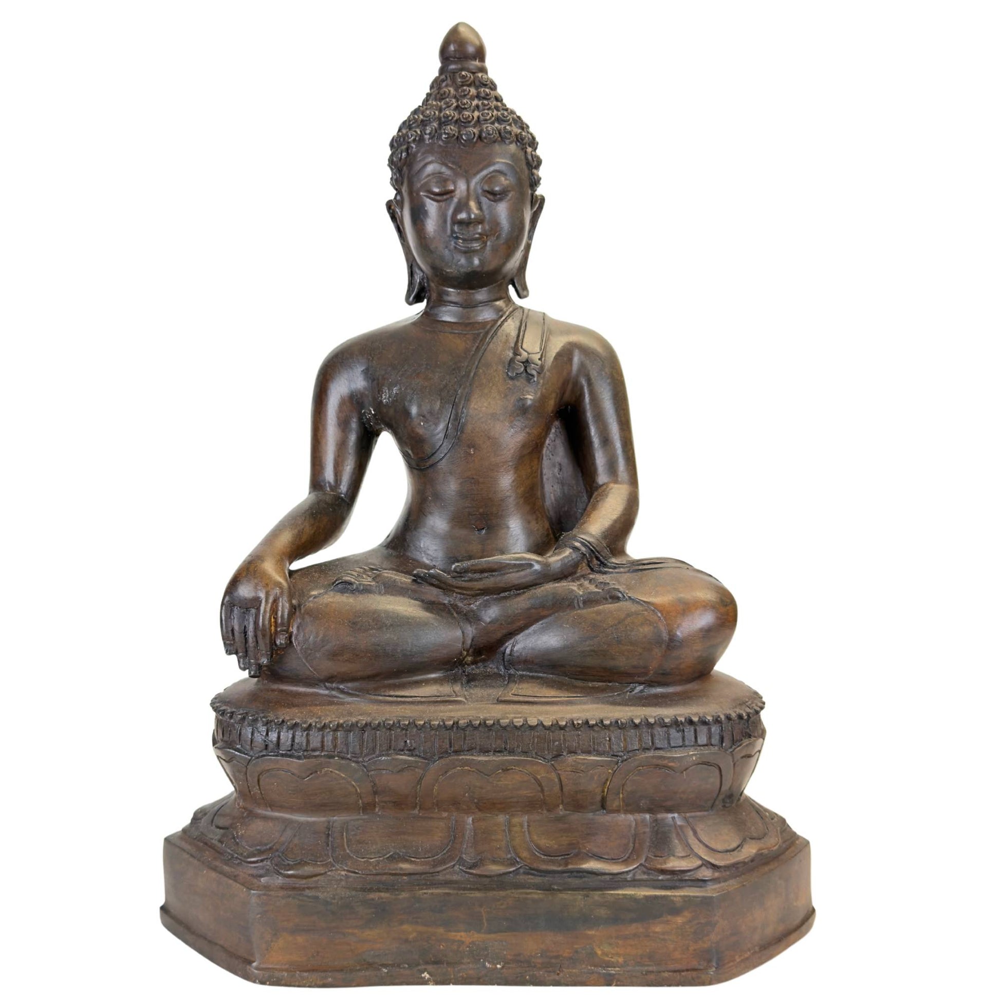 Monumentaler Buddha aus Sukhothai, Thailand, 40 cm hoch und 6 kg schwer, Bronze.