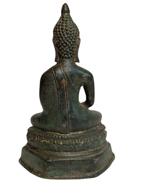 Thailändische Buddha-Statue aus Bronze in Meditationshaltung