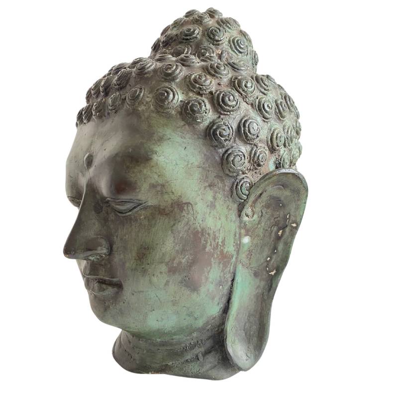 Thailändischer Buddha-Kopf aus Bronze