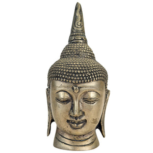 Antiker thailändischer Buddha-Kopf aus Bronze – 19. Jahrhundert