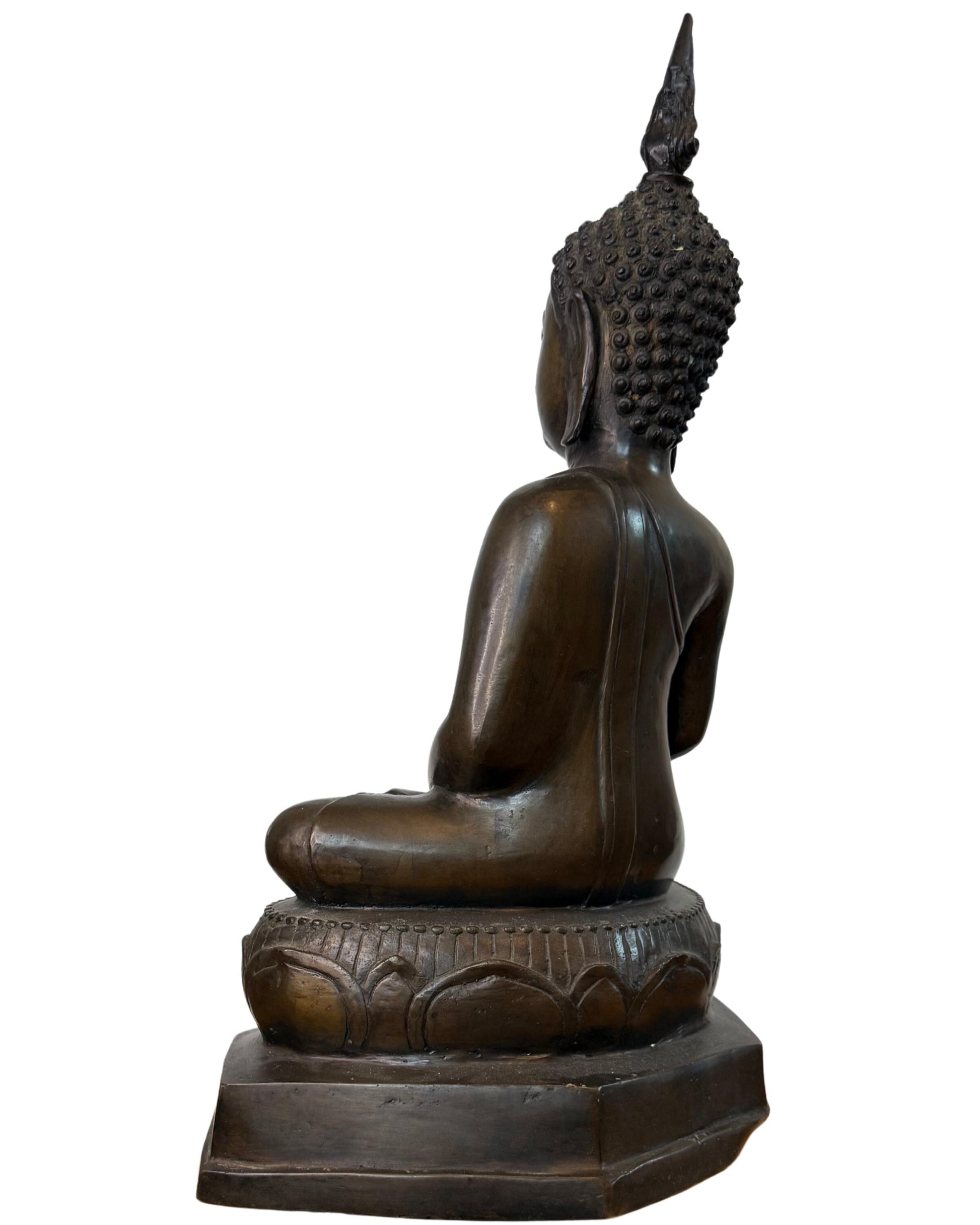 Großformatige thailändische Buddha-Statue für den Innenbereich, für Ruhe und Ausgeglichenheit