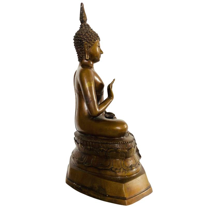 Sitzender thailändischer Buddha aus Bronze in klassischer Form
