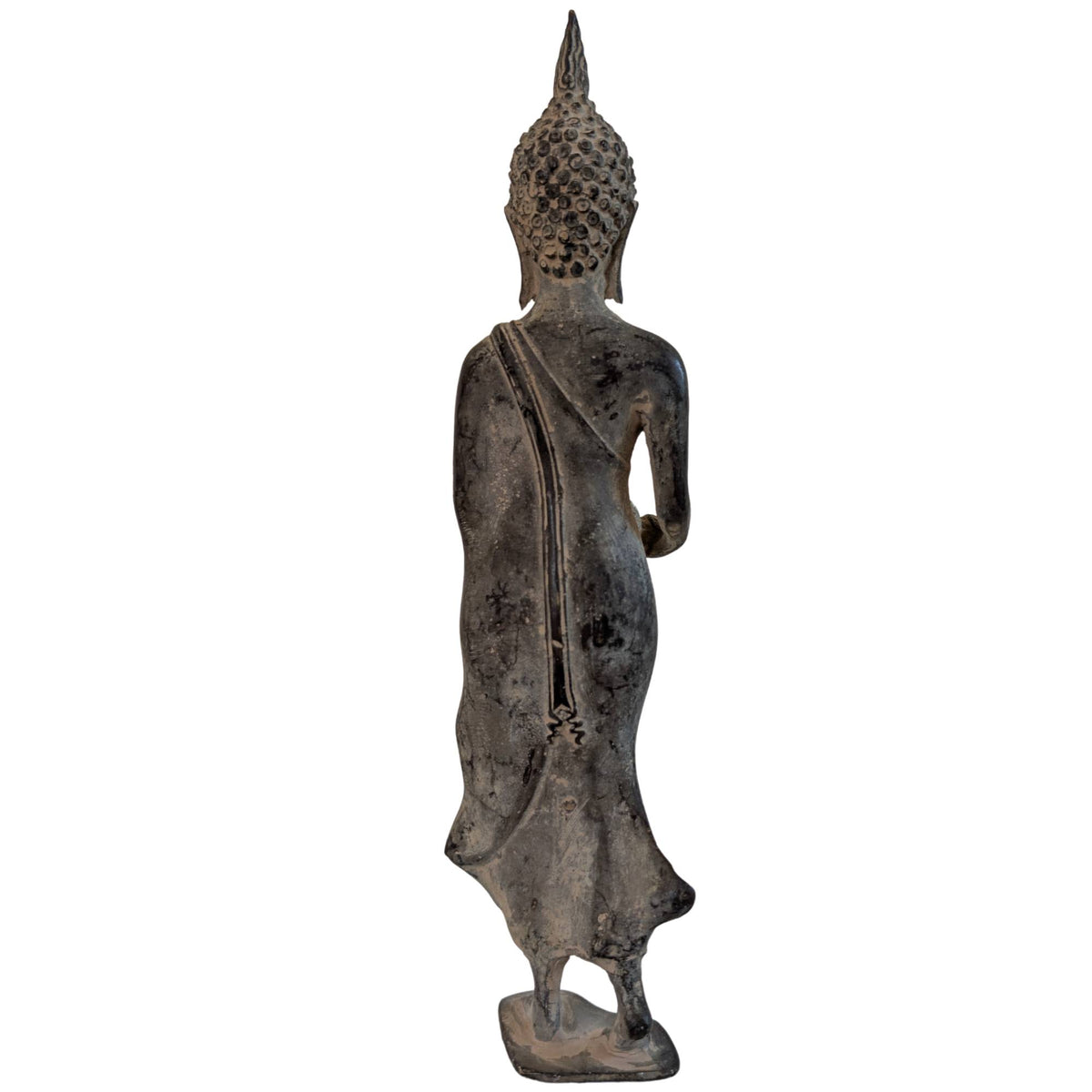 Bronze gegossener thailändischer Buddha mit der Patra‑Schale in der rechten Hand.