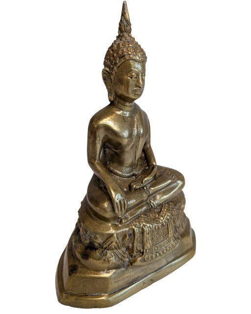 Feuervergoldete thailändische Buddha-Statue aus Bronze, bestimmt für den Hausaltar