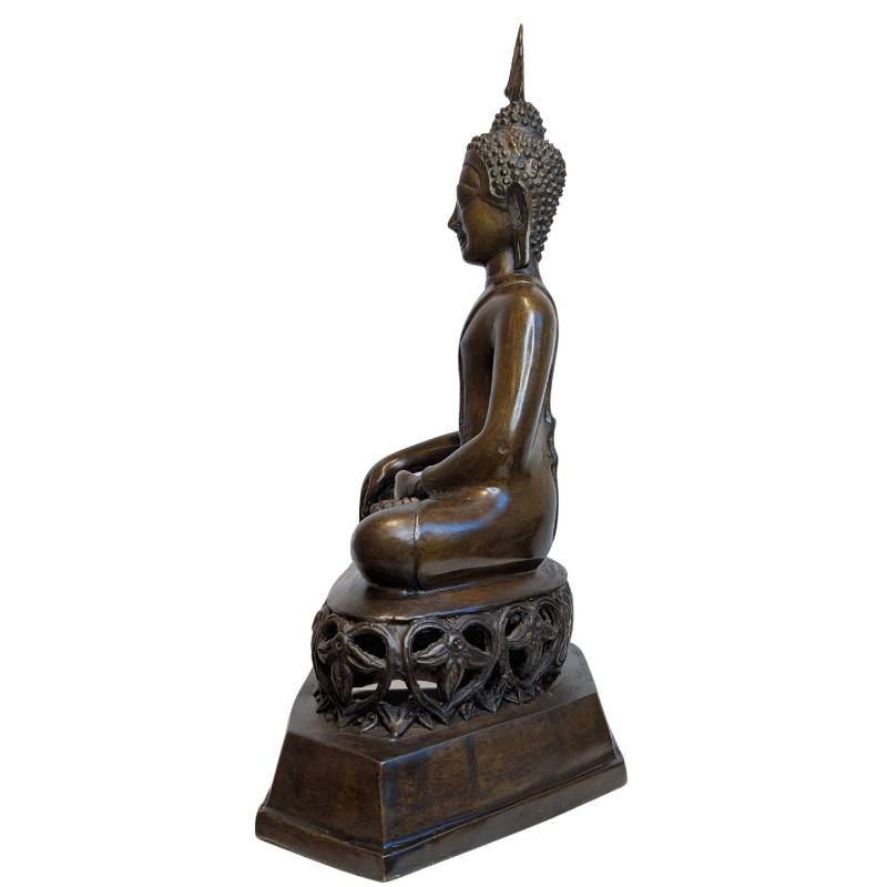 Alter thailändischer Buddha aus Bronze, ca. 1900 im Bhumisparsha Mudra