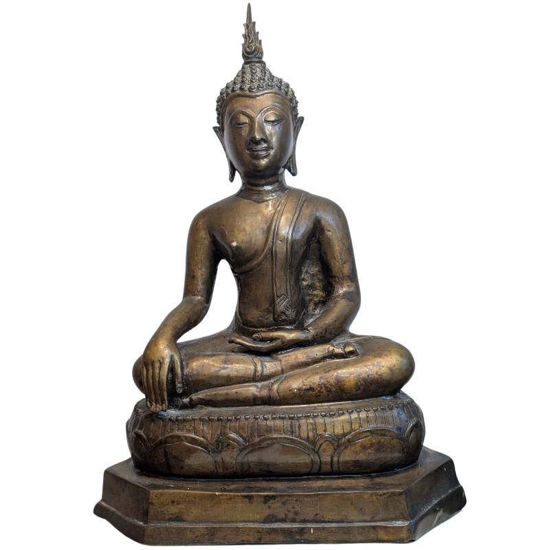 Thailändischer Bronze-Buddha im Bhumisparsha-Mudra