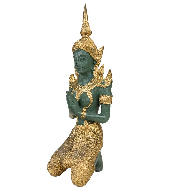 Thailändische Dekorationsfiguren, Tempelstil, goldfarbene Akzente