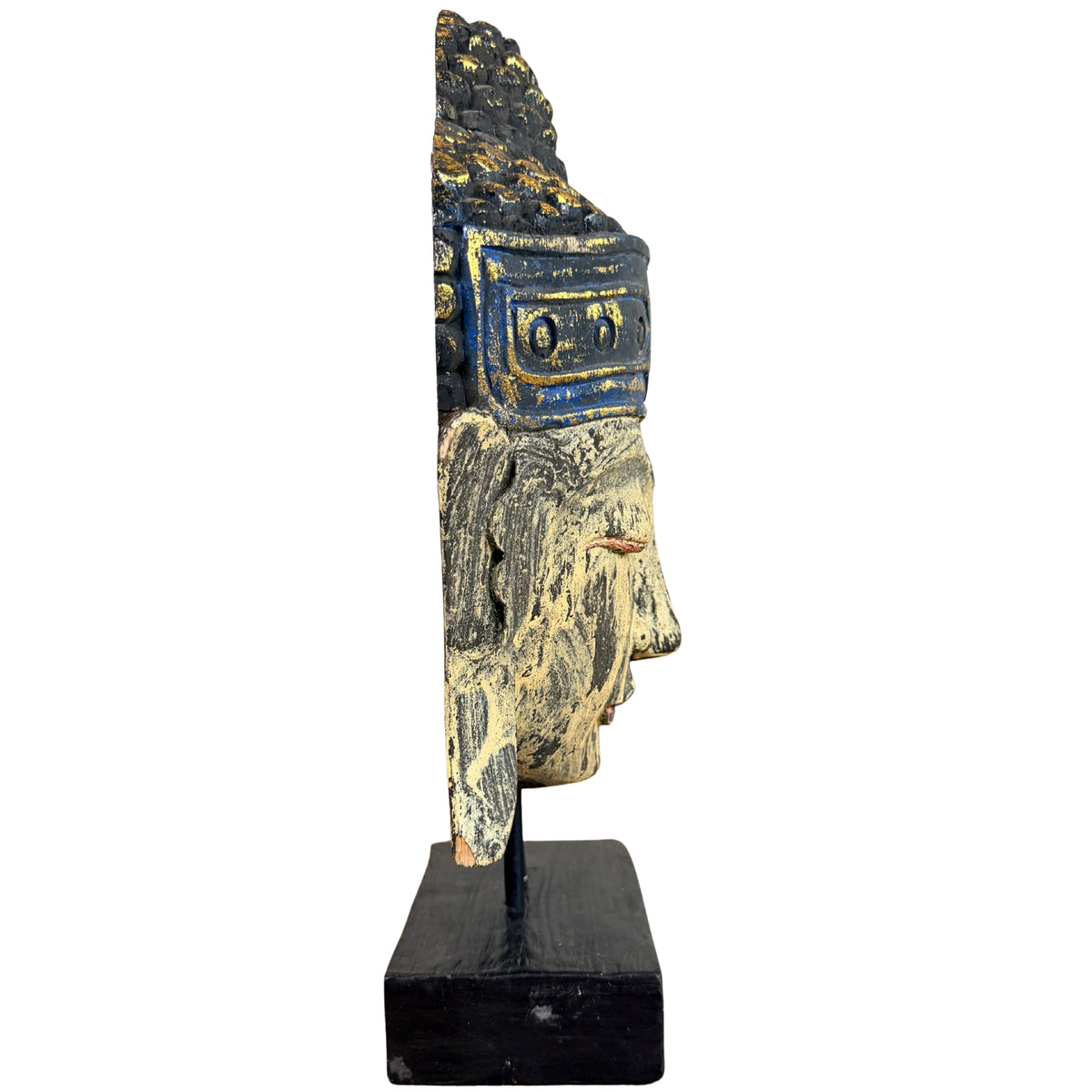 Right side of the Buddha head, carved as a flat panel
