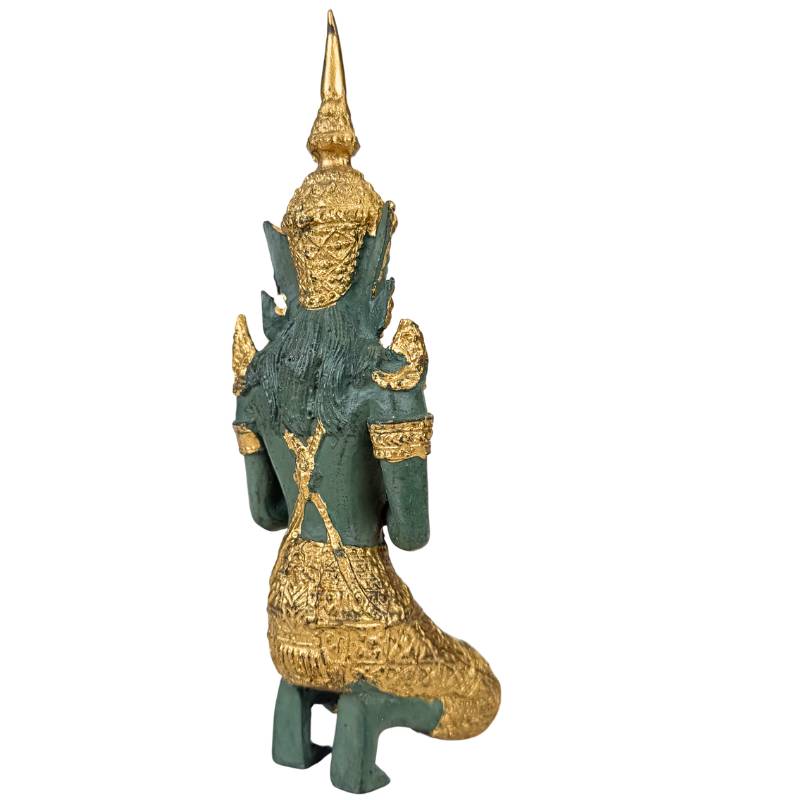 Thailändische kniende Figuren in Wai-Pose mit Goldfinish