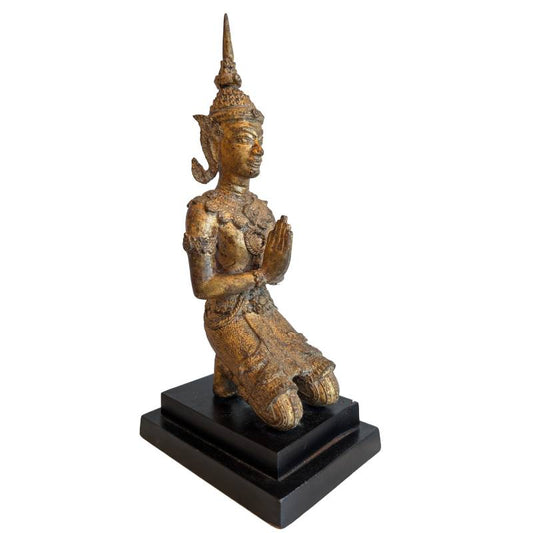 Kniende Thepanom-Figur aus Thailand, gefertigt aus Bronze