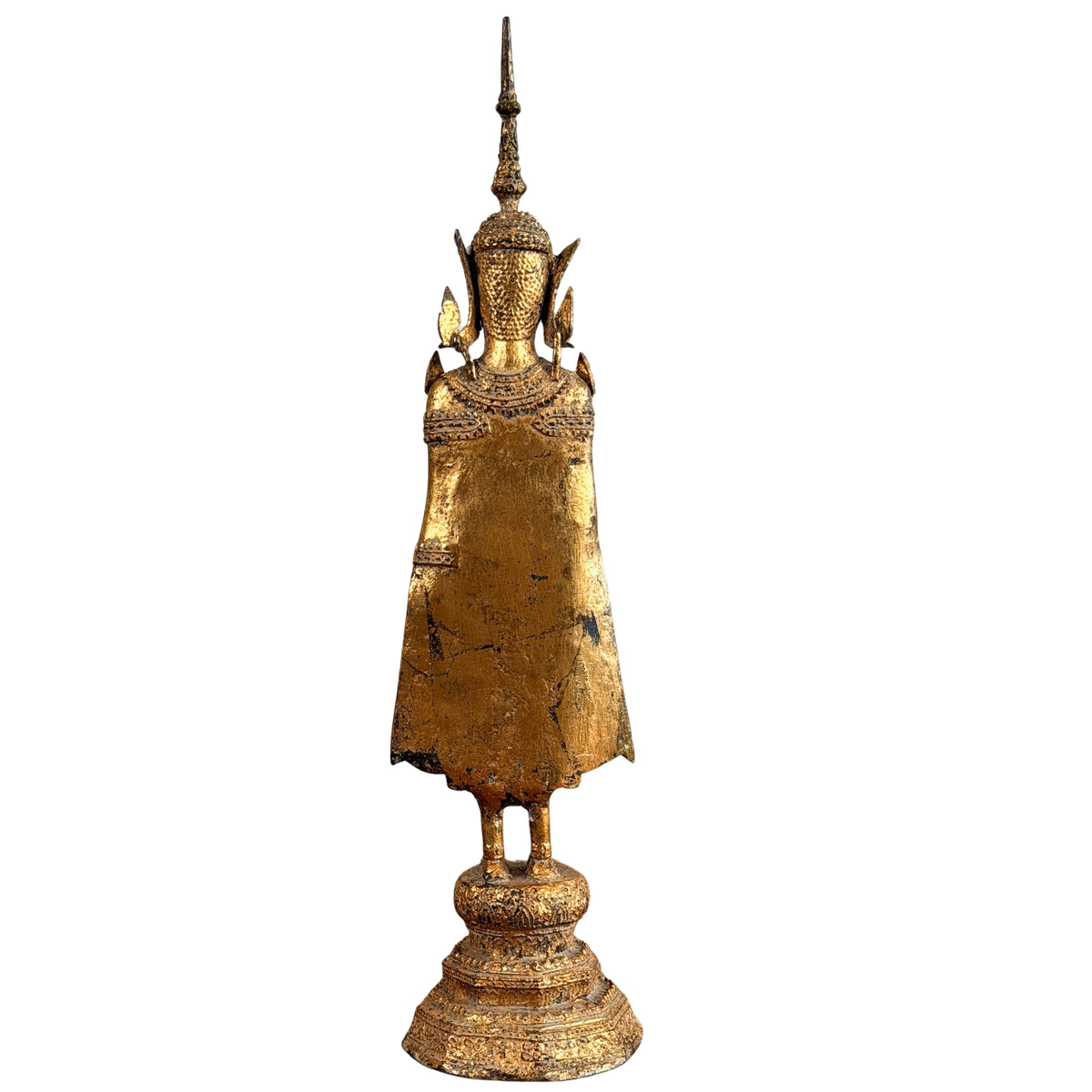 Rückansicht mit glattem Mantel und abgeriebener Vergoldung