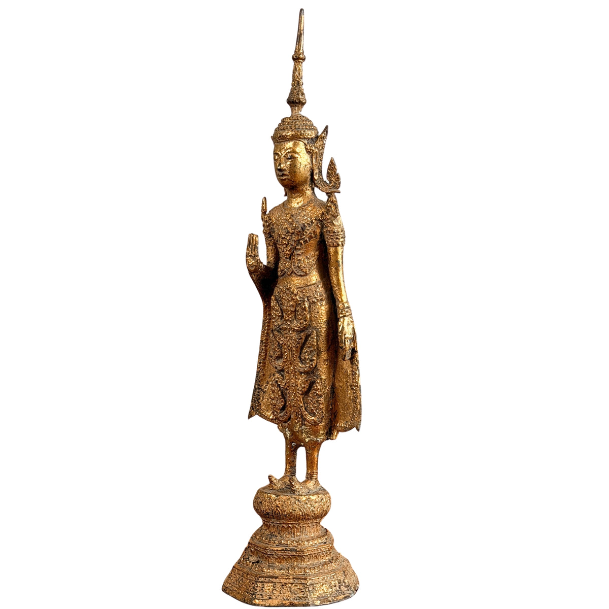 Dreiviertelansicht von vorn des stehenden Buddhas, andere Seite