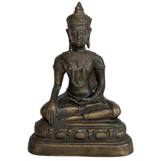 Sitzender Buddha aus Bronze aus der Ayutthaya-Rattanakosin-Zeit