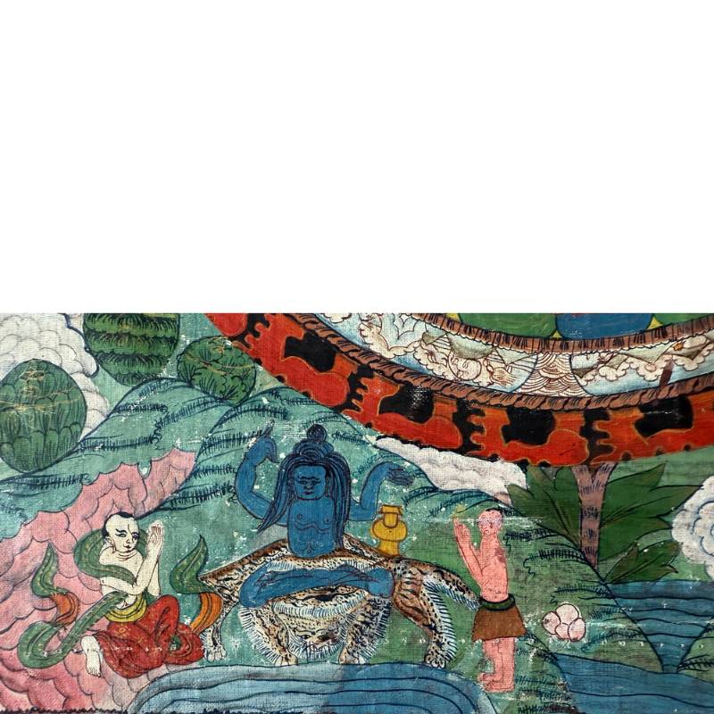 Thangka-Malerei aus dem Himalaya, die in der spirituellen Praxis verwendet wird