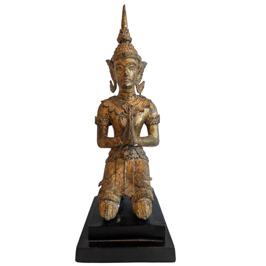Thailändische Thepanom-Anbetungsfigur aus Bronze