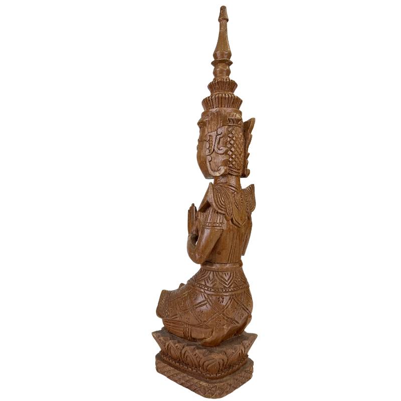 Thepanom-Holzstatue, handgeschnitzte Skulptur aus Thailand