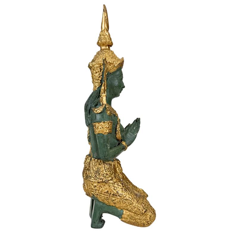 Thepanom-Statue, Paar, thailändische Kunstdekoration, goldfarbene Details