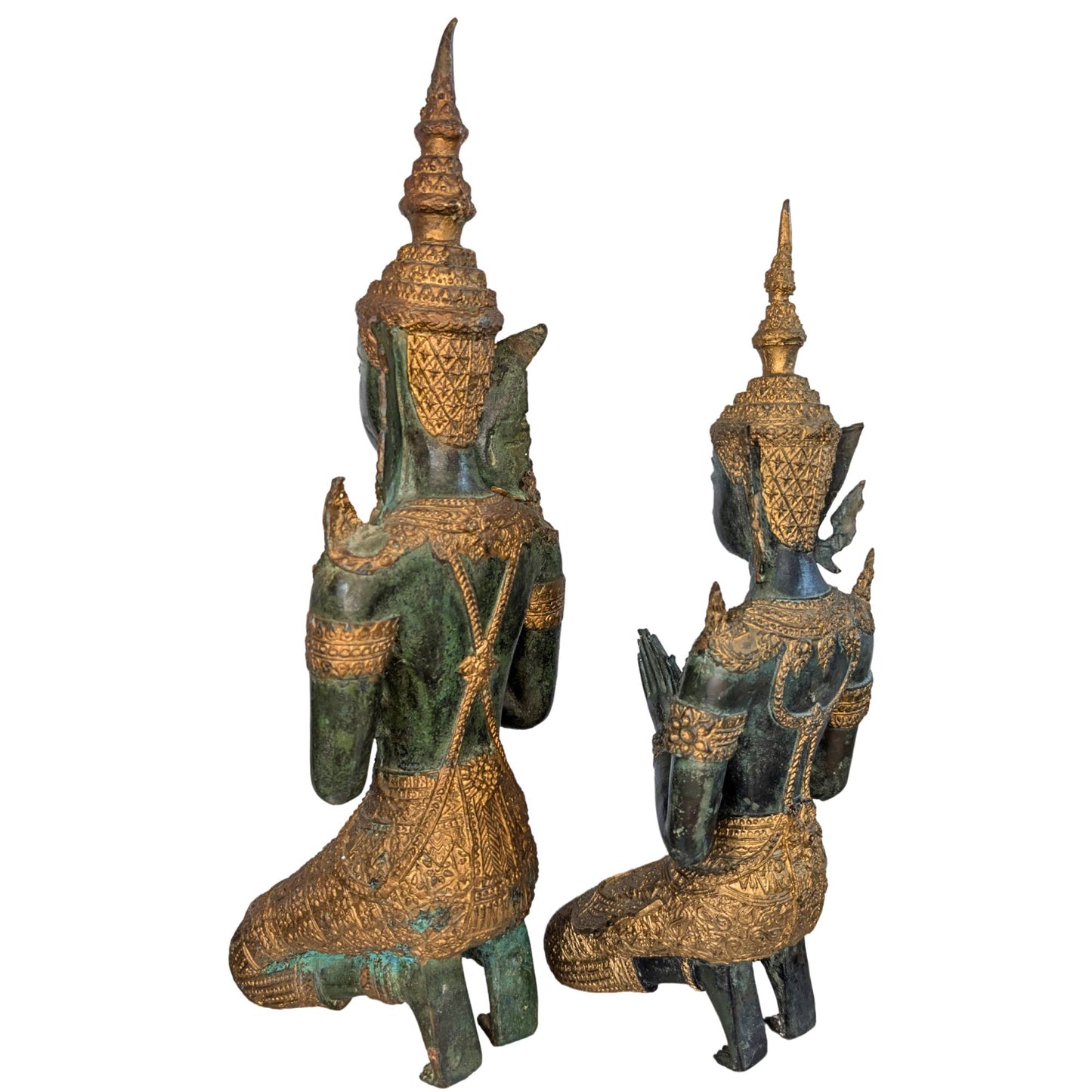 Thepanom-Bronzefiguren aus Thailand, handgefertigt als Set