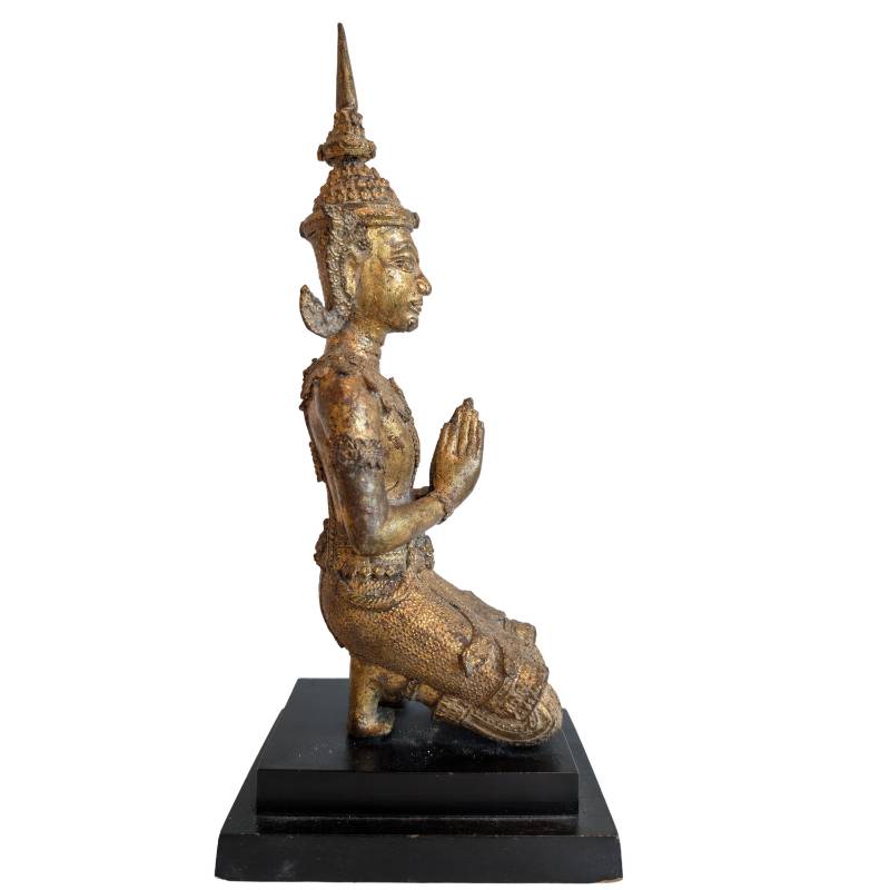 Thepanom-Figur in Wai-Pose aus Bronze aus Thailand