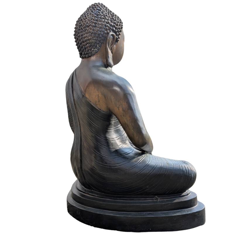 Theravada-Buddha im Kandyan-Stil, bronzene Tempelstatue