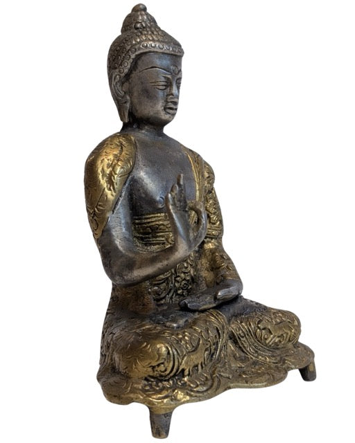 Antike tibetische Buddha-Statue in Vitarka Mudra