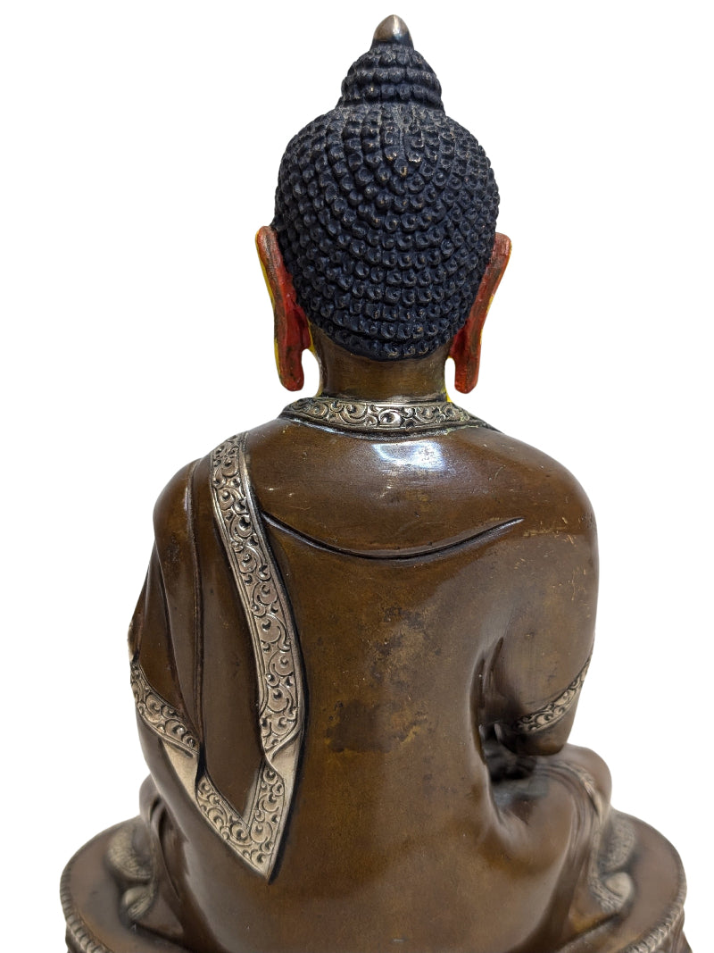 Tibetischer Medizinbuddha aus Bronze aus dem 18. Jahrhundert