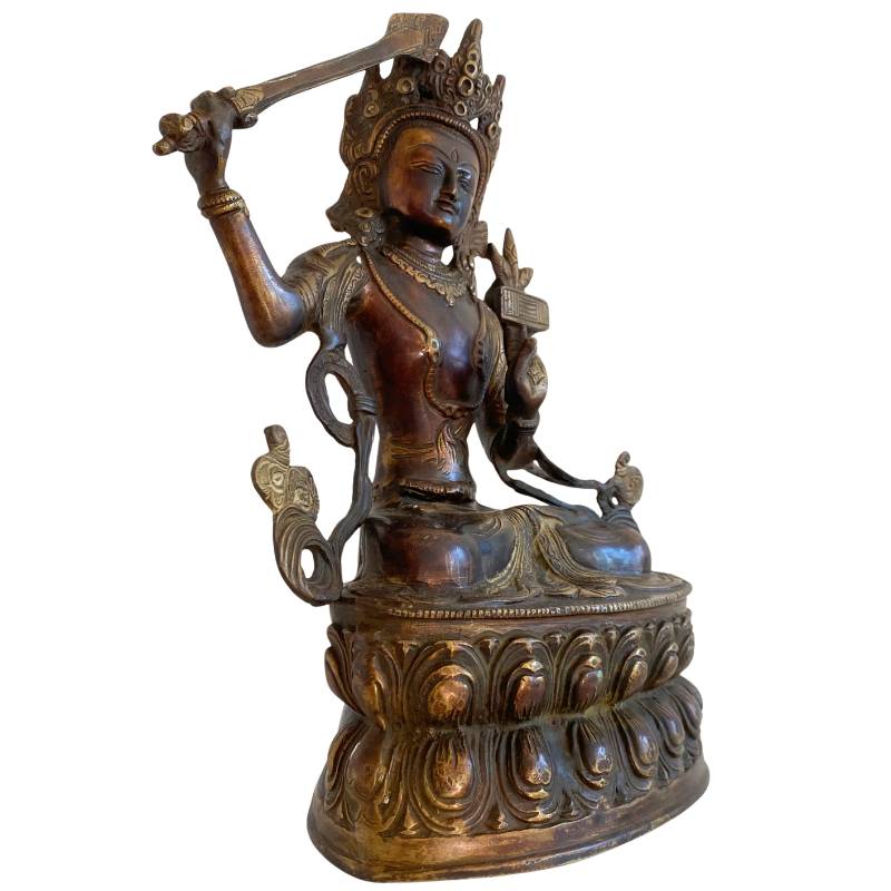 Tibetische Bronzestatue des Manjushri aus der Himalaya-Tradition