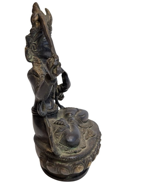 Tibetische buddhistische Manjushri-Bronzestatue, 19. Jahrhundert