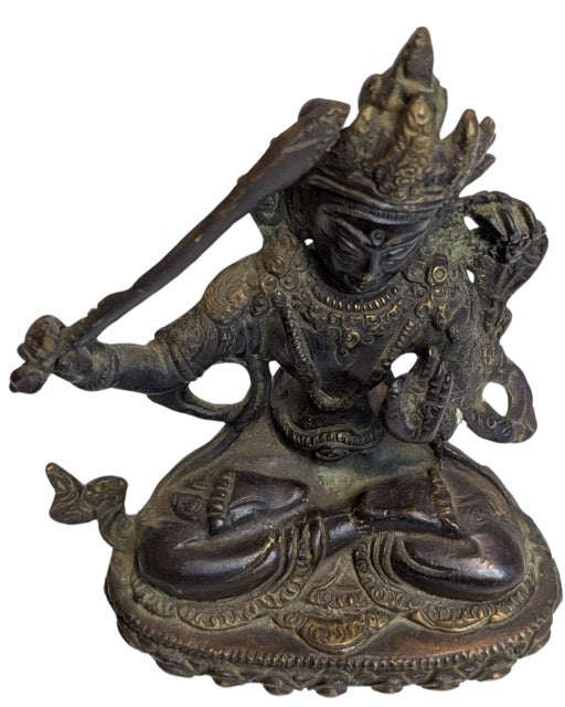 Tibetische Manjushri-Statue der Weisheit aus Bronze