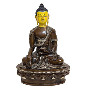Tibetischer Bronze-Medizinbuddha Bhaisajyaguru