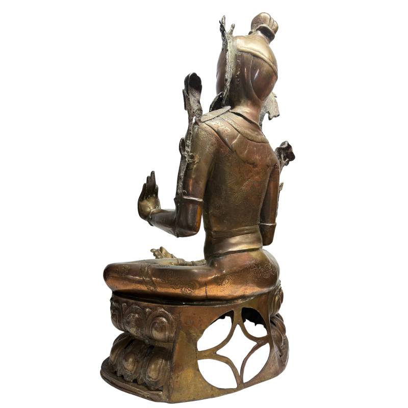 Tibetische Vajrayana-Bodhisattva-Statue der Tara aus Bronze