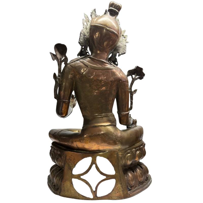 Himalaya-Tara-Statue aus antiker tibetischer feuervergoldeter Bronze