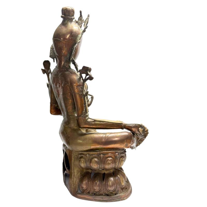 Tibetische buddhistische Tara-Statue aus rituell verwendeter Bronze