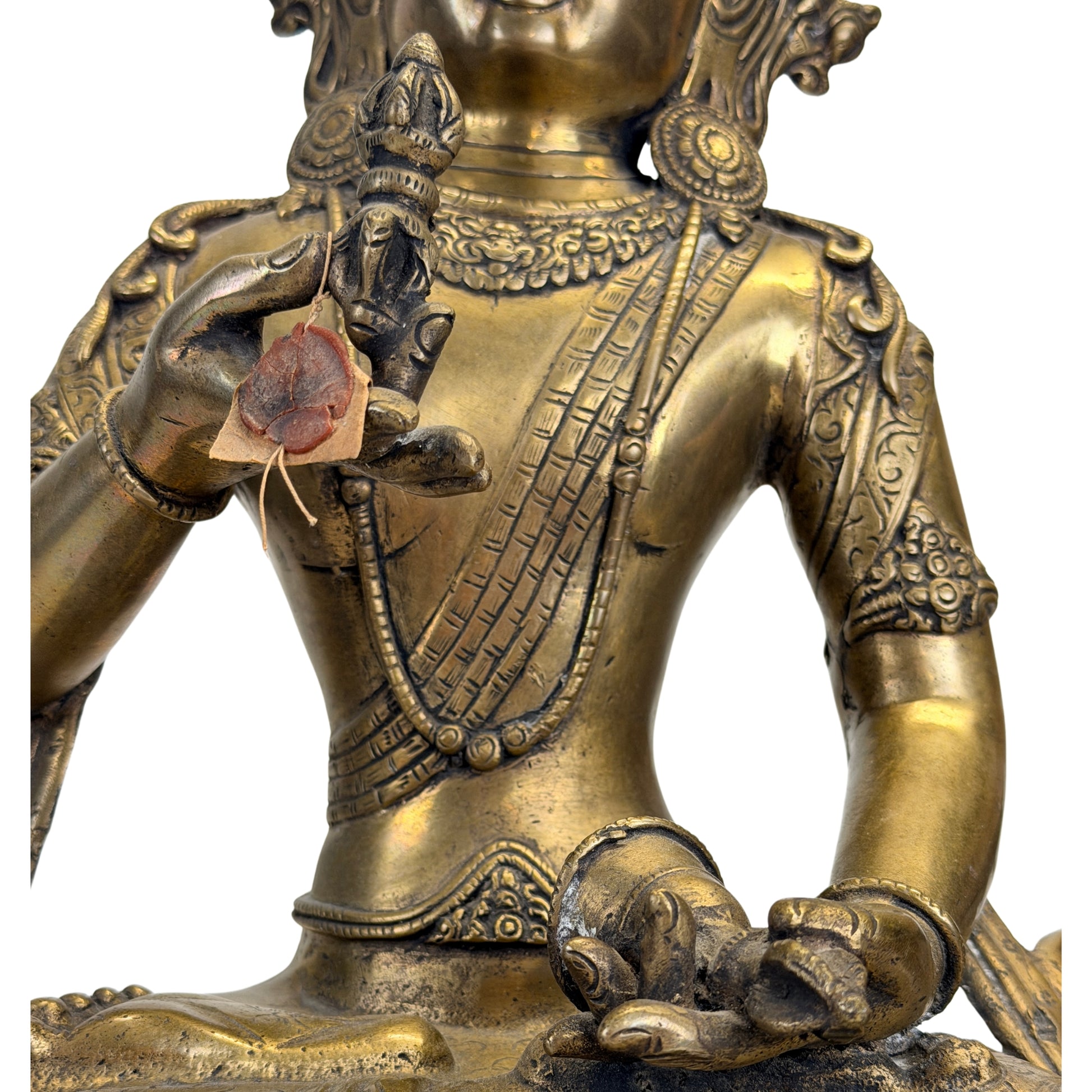 Tibetische buddhistische Statue mit historischer Feuervergoldung