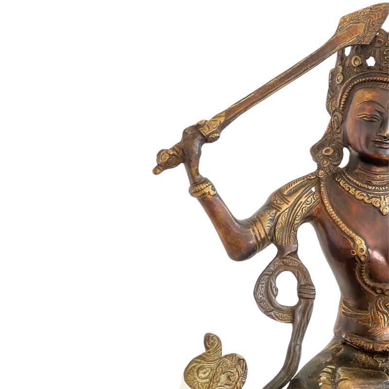 Tibetische Weisheitsstatue von Manjushri aus Bronze