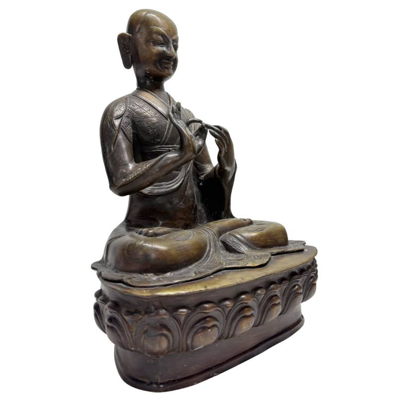 Antike Bronzestatue eines tibetischen Lamas