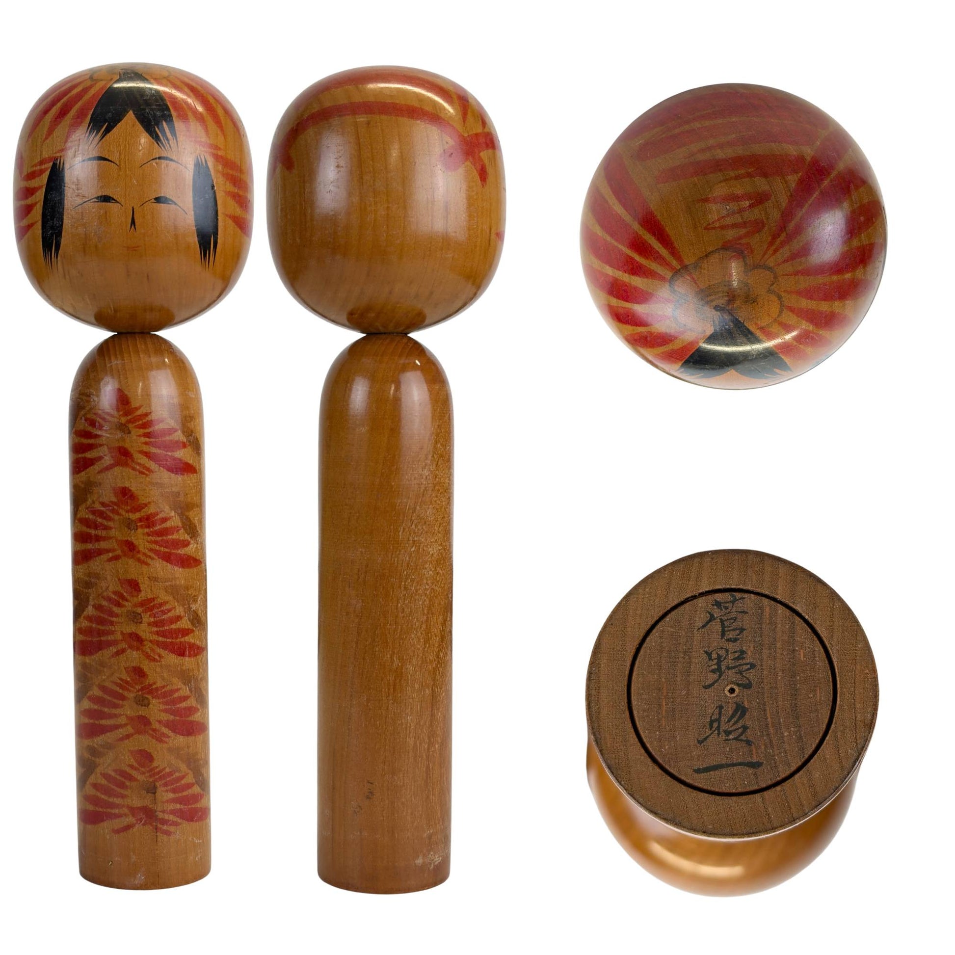 Togatta Kokeshi von Meister Shoichi Kanno Übersicht 29,5 cm