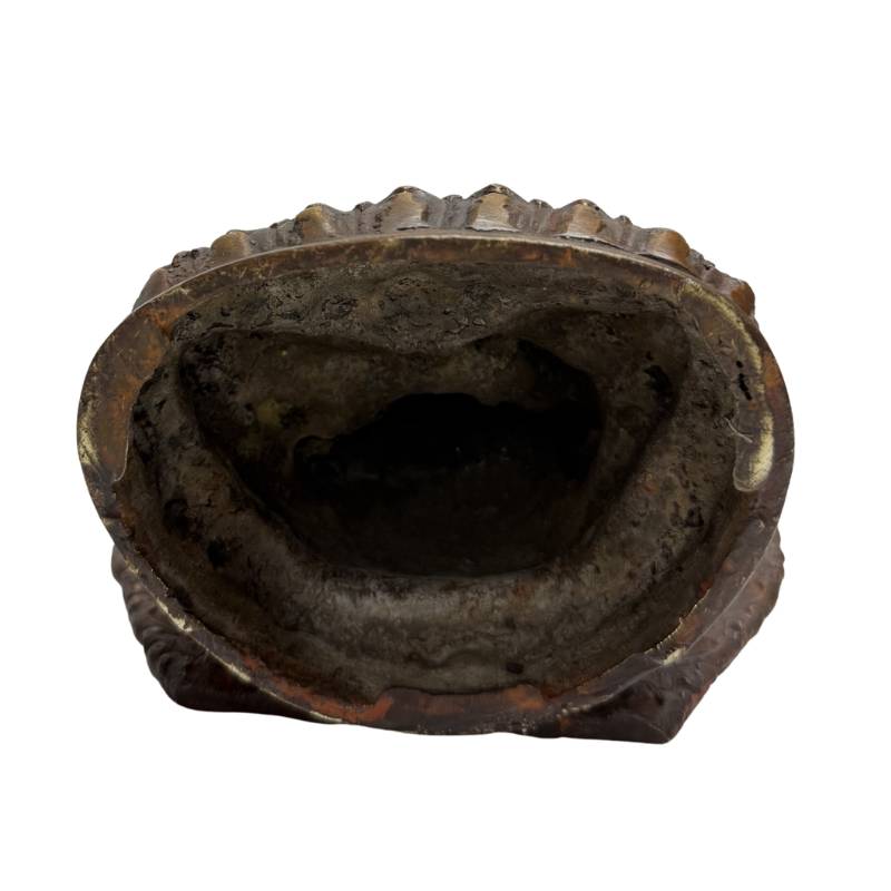 Traditionelles nepalesisches Buddha-Set aus Bronze mit Dhyana Mudra und handgefertigter Oberfläche