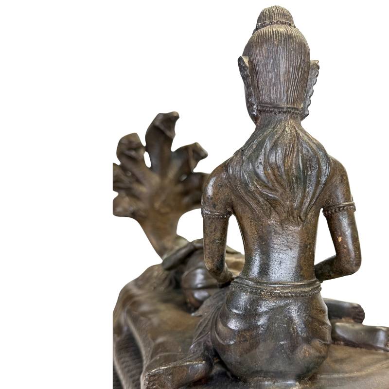 Traditionelle, im Wachsausschmelzverfahren gegossene Messingstatue von Vishnu
