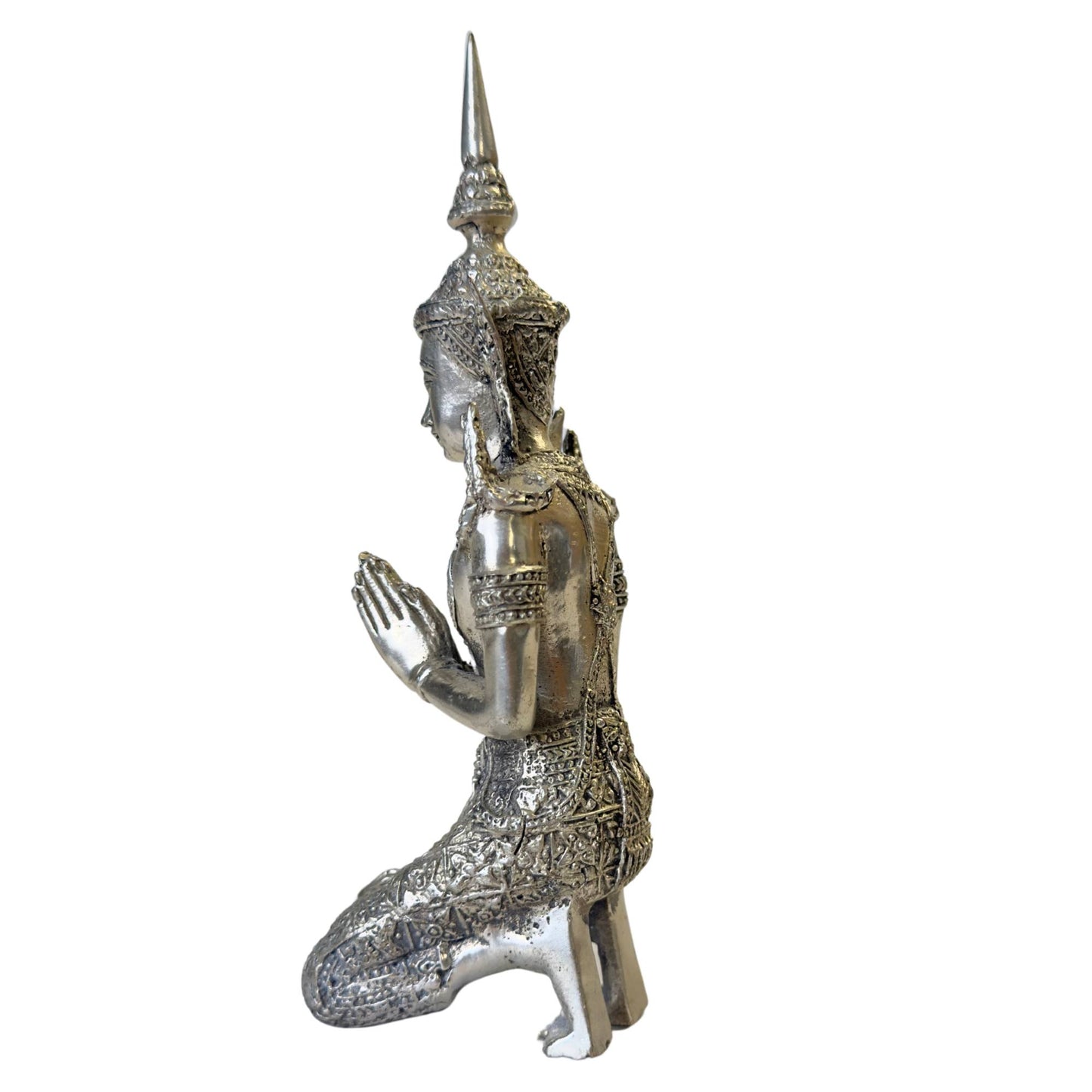 Ein Paar handgefertigte thailändische Engel, 18 cm und 17 cm.