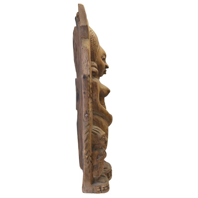 Afrikanische Stammes-Holzskulptur einer weiblichen Figur