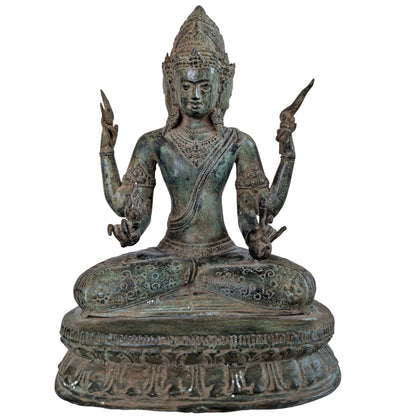 Trimukha Maheshvara Bronzenbild Frontansicht