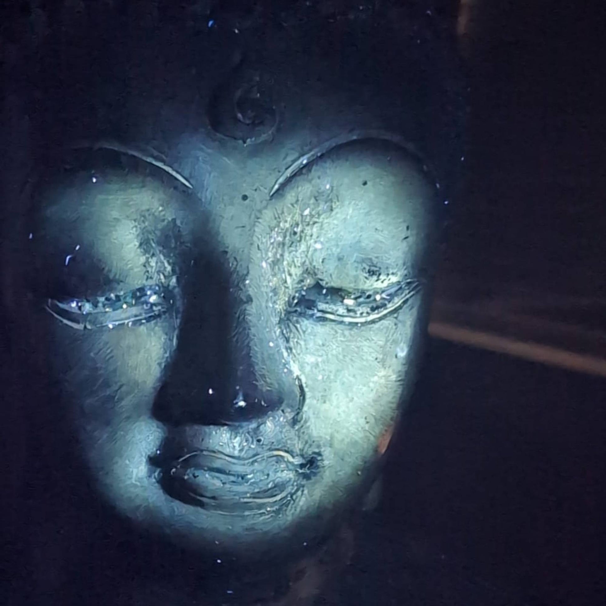 Gesicht unter UV-Licht gesehen
