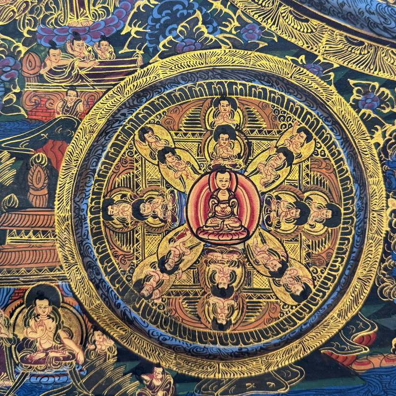 Architektonische Struktur des Vajradhatu-Mandala-Thangkas