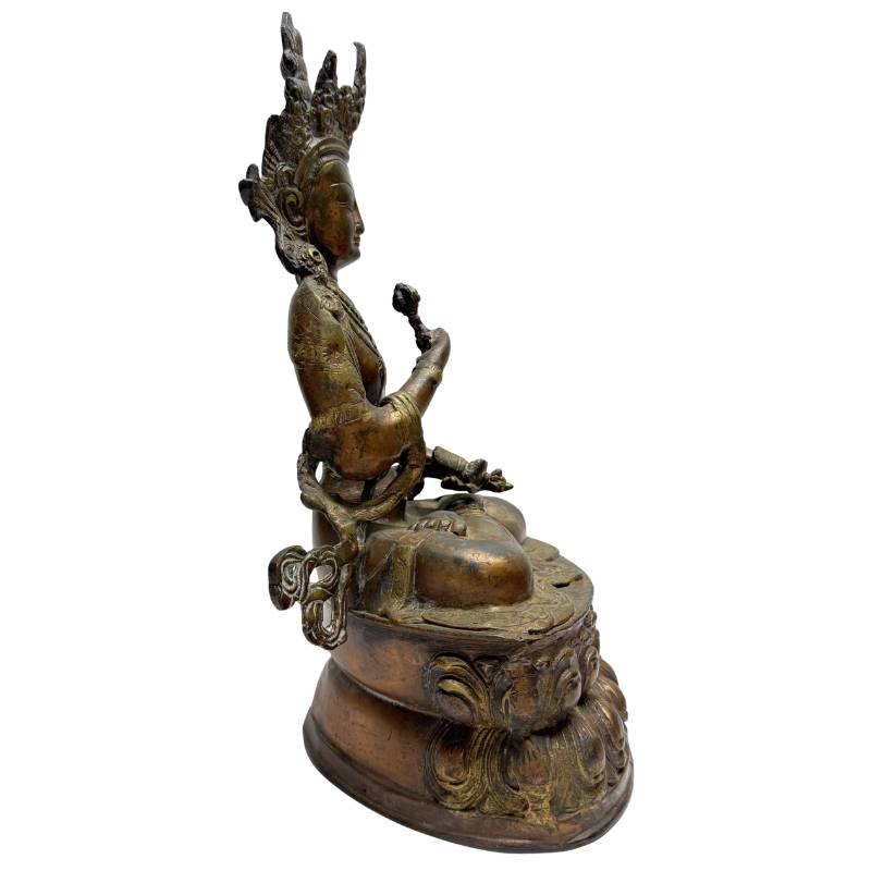 Bronzener Vajrasattva mit offener Oberseite für rituelle Weihe