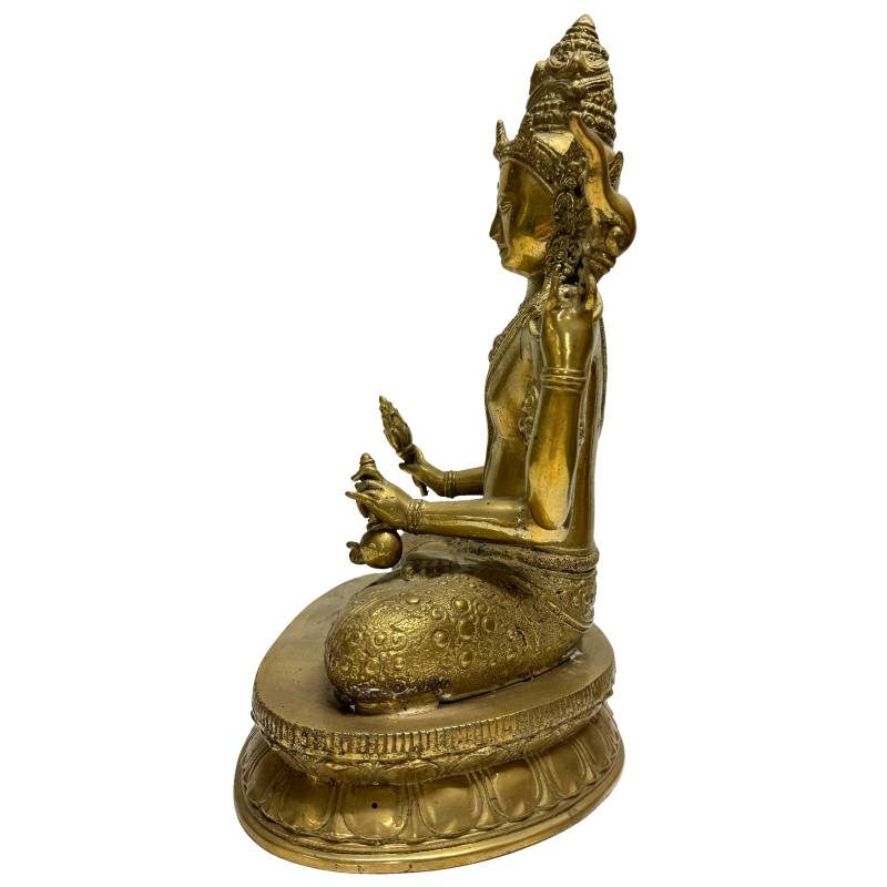 Vierarmiger Vajrayana-Bodhisattva, gefertigt in einer Newar-Werkstatt in Nepal